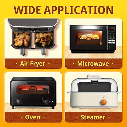 11pcs Air Fryer Accessories Kit - Perfect for Ninja Dual&Tower Air Fryer, Includes 2 Reusable Liners, 2 Racks, 4 Skewers, Silicone Gloves & Brush!