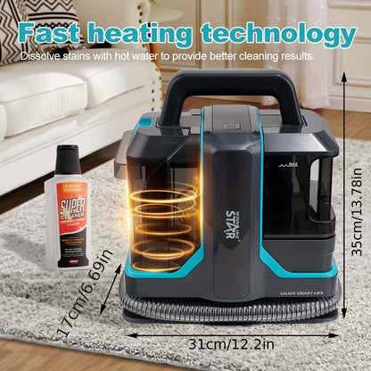 450W Heavy-Duty Carpet Cleaning Machine with Powerful Motor - Deep Cleaning for Hardwood Floors, Carpets, Upholstery, Curtains - Compact Design with Stable Base, European Plug (220-240V) - Ideal for Home, Office, Carpet Clean