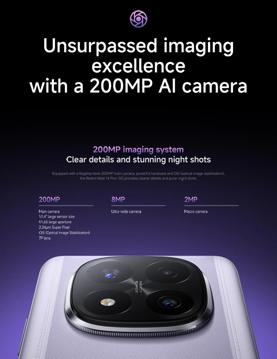 Xiaomi Redmi Note 14 Pro Plus 12GB+512GB 5G Smartphone Snapdragon 7s Gen 3 6.67" AMOLED Display 200MP Triple Camera 120W HyperCharge