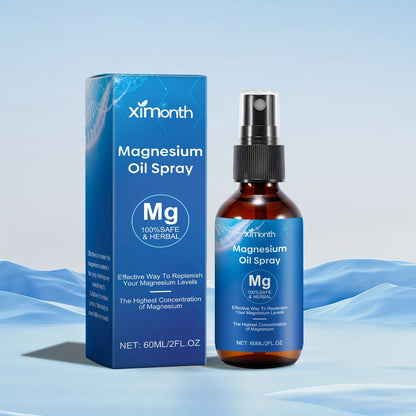 XIMONTH Pure Magnesium Oil Spray, 2fl. Oz - Alcohol-Free, Fragrance-Free with Glycerin & Tea Tree for All Skin Types, Hydrating & Cleansing