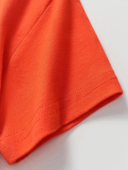 Boys' Cotton Short Sleeve T-Shirt with Cartoon Excavator Print, Breathable Summer Trend