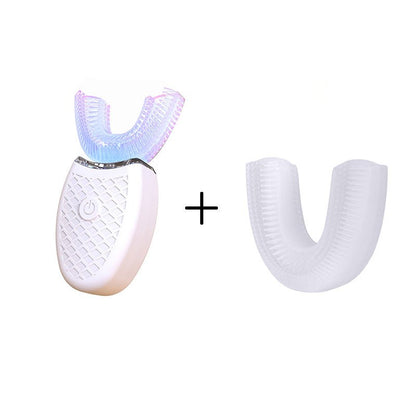 Electric Soundwave technology U-Shaped Toothbrush with LED Light - 360° Mouth Cleansing, 3 Whitening Modes, Rechargeable & Washable for Travel and Home Use, EAFC
