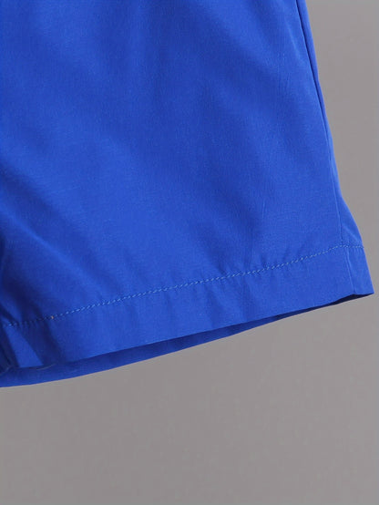 Boys' Summer Fashion Street Shirt Three-piece Set Only Selling Hats, Shirts and Shorts, Perfect for Outdoor