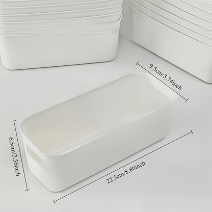 12pcs White Plastic Storage Boxes, Multi-Purpose Storage Boxes, Home Organization, Space Saving Storage Boxes