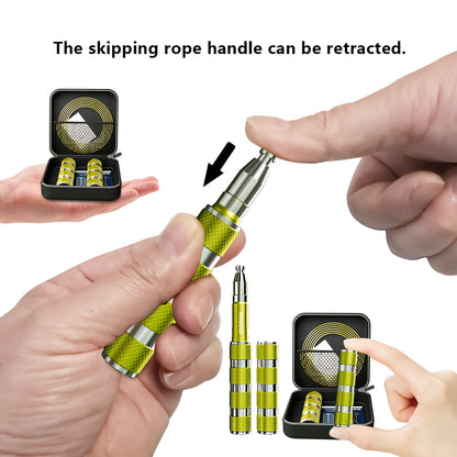 Adjustable Weighted Jump Rope for Fitness - Uncharged, Durable Metal with Secure Locking Mechanism, Ideal for Men & Women, Black/Yellow, Fitness Accessory|Sleek Metallic Finish|Secure Locking Mechanism, Jump Rope for Fitness