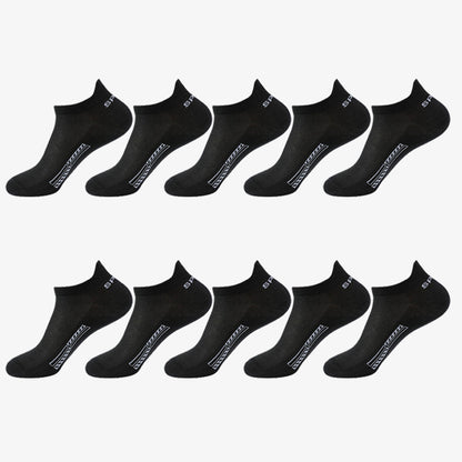 10 Pairs of Unisex No-Show Socks, Combed Cotton Breathable Mesh Casual Athletic Crew, Socks for Work, High Quality Socks for Men, Plus Size Mens Socks, Grippe Socks, Working Socks for Men, Casual Attire, Work Socks, Minimalis