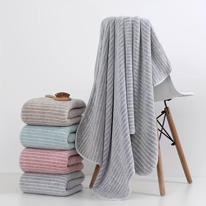 8pcs Striped Coral Velvet Towels Set, Household Hand Towels, Bath Towels, Soft Absorbent Quick-Drying Towels, Bathroom Accessories, Holiday Gifts (Bath Towel*2 + Hand Towel*2 + Washcloth*4)