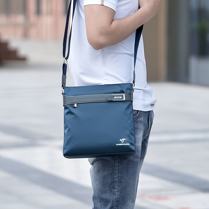 Men's High Quality Oxford Fabric Crossbody Backpack - Lightweight Large Capacity with Adjustable Strap, Multiple Compartments & Zippered Pocket, Navy Blue & Black for Business, Travel, Commuting - Stylish Durable Casual Work