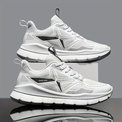 Men's Fashionable Casual All-Match Sports Shoes, Comfortable Trendy Running Sneakers with Cross Training Features, Outdoor Trail Running Shoes, Lace-Up Low-Top Design, Fabric Upper and Lining, MD Sole