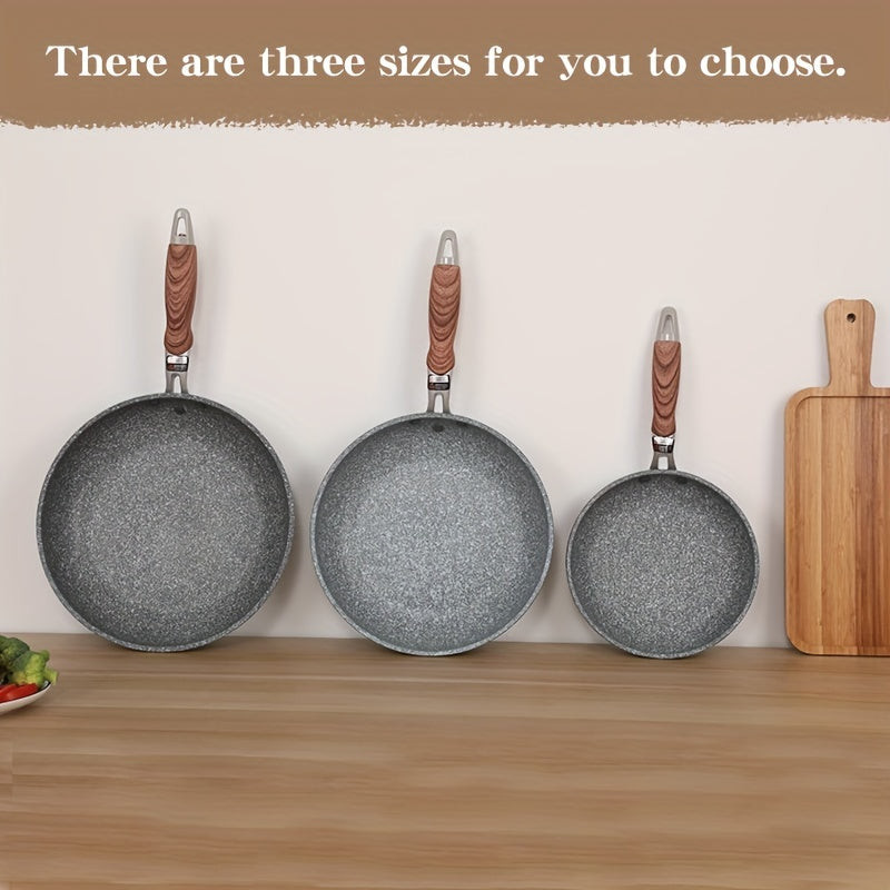 1pc Flat Bottom Frying Pan, Non-Stick Frying Pan, Household Cookware, Suitable for All Stovetops, Easy to Clean, Ideal for Home Kitchen Use