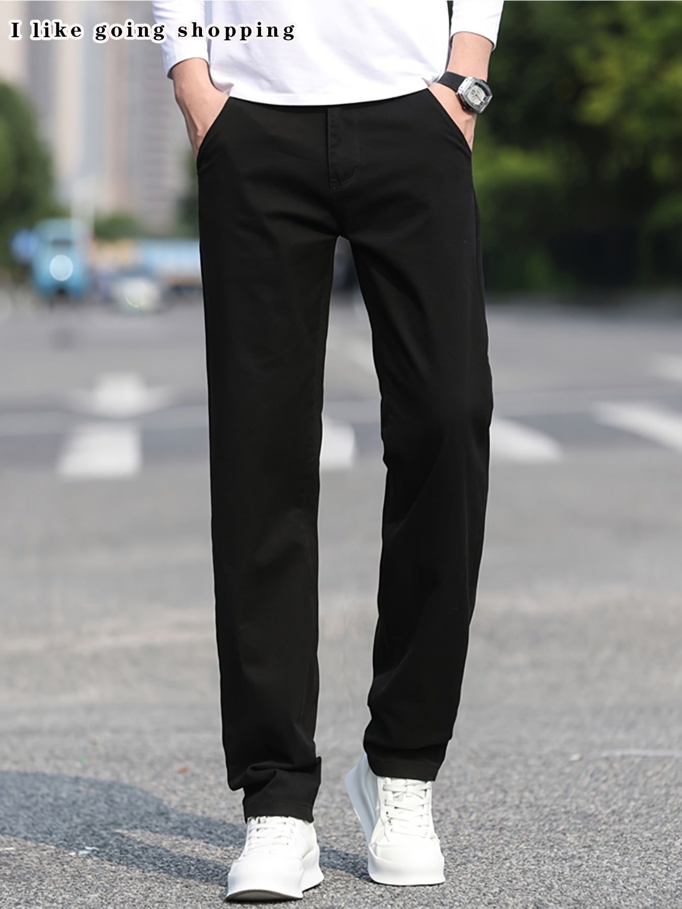 2pcs Men's Stretch Chino Pants - Straight-Leg Business Casual Trousers with Elastic Waistband, All-Season Formal &amp; Everyday Pants for Office, Meetings, and Casual Attire, Modern Pants, Comfortable Fit, Versatile