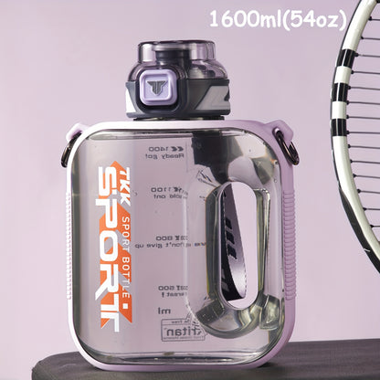 1pc TKK Leakproof Sports Water Bottle Jug with Handle &amp; Straw - Wide Mouth, BPA-Free, for Gym, Travel, Camping, Yoga - Available in 1000ml/1600ml/2100ml (33.81oz/54.1oz/71.01oz) - Ideal Gift for Athletes, Hikers, Outdoor Enth