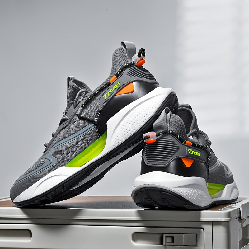 Panyan Wolfcaw Men's Sneakers - White/Black/Orange Sneakers with Air Cushion Technology, Arch Support & Non-Slip MD/TPU Sole - Low-Top Breathable Running Gym Shoes for Casual, Training, Casual Attire - All-Season Comfortable