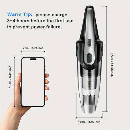 6000PA Car Vacuum Cleaner, Super Suction Power Handheld Vacuum with 2000mAh Battery, Low Noise, Includes 5 Accessories – Ideal for Car Interior Cleaning, Pet Hair Removal & Home Use, Women’s Auto Accessory Gift