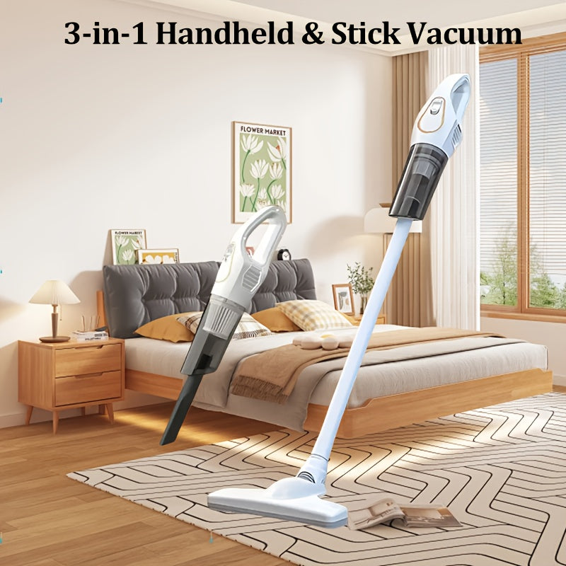 Cordless Handheld Vacuum Cleaner with Dual 2000mAh Batteries, USB Charging & Strong Suction - Lightweight ABS Design, Multi-Functional Attachments for Indoor/Outdoor Use, Cordless Vacuum Cleaner, Quick Cleanup, Ergonomic Grip