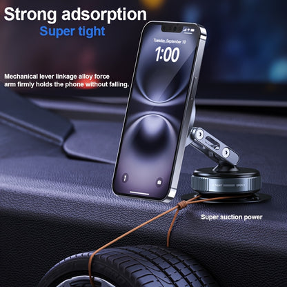 Desiontal X53 Suction Cup Phone Holder, Car Vacuum Magnetic Mount, 360° Metal Stand with Adjustable Directional, Strong Magnetic Force, Compact and Convenient Bracket
