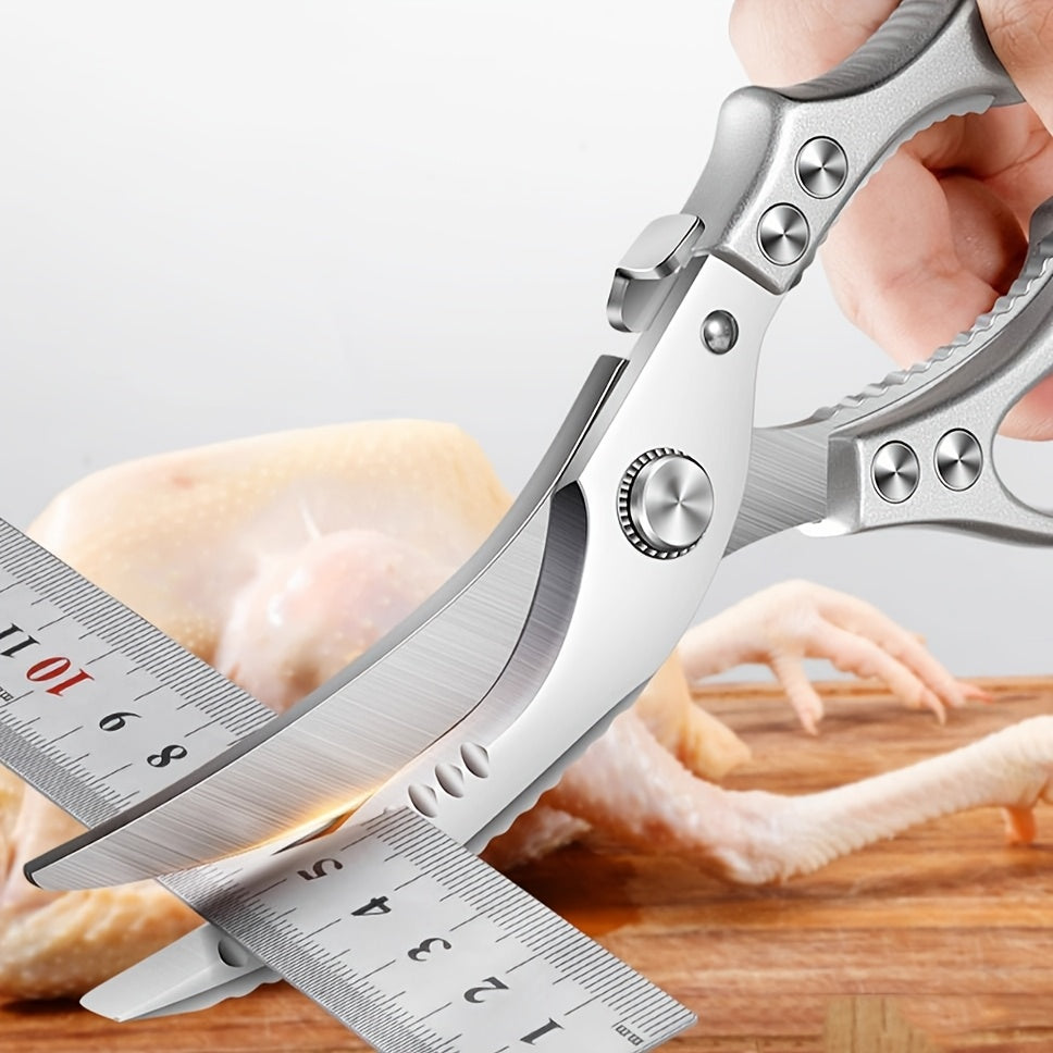 Stainless Steel Kitchen Scissors - Multifunctional Chicken Bone & BBQ Shears for Home, Restaurant, and Outdoor Use