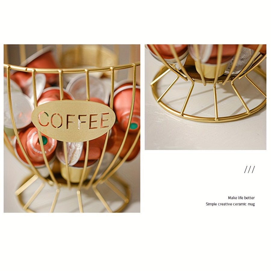 1pc Black Nordic Style Coffee Capsule Rack Light Luxury Home Snack Candy Storage Rack Coffee Shop Bar Display Rack