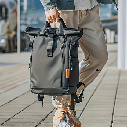 Business backpack Men's fashion laptop backpack student bag large-capacity travel bag Oxford cloth backpack commuting outdoor travel bag light pockets can accommodate 15.6-inch notebook, 7.9-inch iPad.
