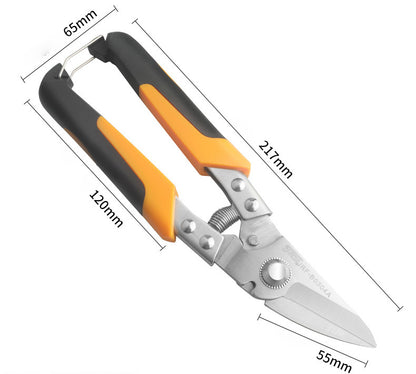 Professional Industrial Shears, JRF Stainless Steel Scissors, Tin Snips For Metal Sheet & PVC Pipe Cutting