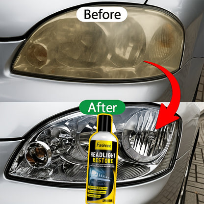 Professional Headlight Restorer - Remove Yellowing, Oxidation & Foggy Car Headlights - Lens Polish Abrasive Material - Effective in Enhancing Car Light Brightness, Abrasive Polish