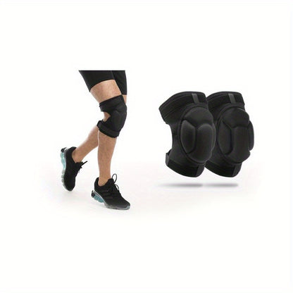 High-Density Sponge Knee Pads for Volleyball, Soccer, Dance, Cleaning, Work - Adjustable Straps, Breathable Non-Pilling Fabric, Full Wrap Knee Pads with EVA Foam Padding, Sleek Sports Design, Fit Design