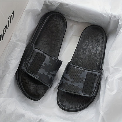 Sandálias leves de EVA para homem com estampado de letras - Calçado casual para praia e streetwear, conforto para todas as estações, ideal para atividades ao ar livre e uso diário, calçado desportivo | Textura elegante