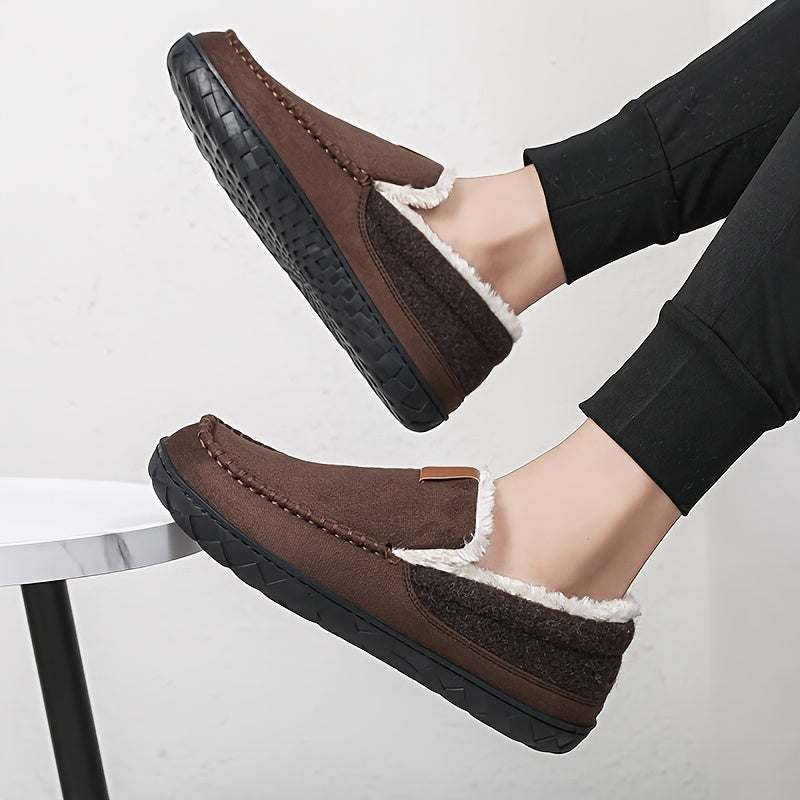 SKYGRASS Unisex Slip-On Slippers - Thick Cushioned EVA Sole, Soft Fabric Upper & Lining, Round Toe Design for Indoor/Outdoor Use - Winter Warmth, Casual Comfort - Ideal Gift for Men & Women, Indoor Slippers, Indoor Footwear,