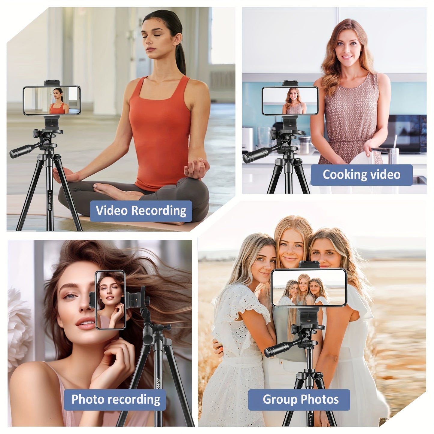 Ultra-Light 129.54cm Professional Tripod with 360° Rotating Pan Head for Phones & Cameras - Ideal for Recording & Live Streaming, Easy to Carry, UEGOGO