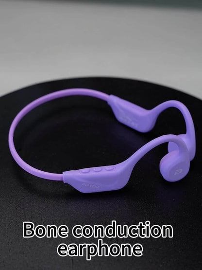 POLVCDG Audio Wireless Bone Conduction Headset - IPX5, Long Battery Life, Open Design, Signal Stability, Noise Isolation, Push Button Control, Tangle-Free Cable, Type-C Charging, Compatible with Cellphones, Sports Headphones