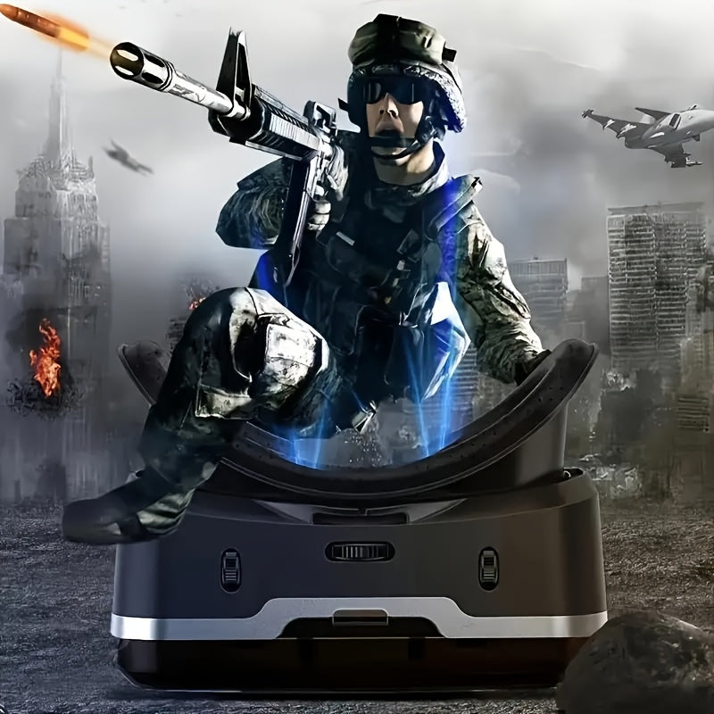 Portable VR Movie Game Glasses - HD Cinema Headset with Adjustable Strap, Smartphone Compatible, No Battery/Charging Required, Stylish Curved Design with Black Body - Ideal Gift for Immersive Home Entertainment, Suitable for