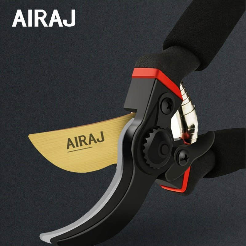 AIRAJ Heavy-Duty Garden Trimmer - Ultra-Sharp, Durable Manual Pruning Shears with Ergonomic Non-Slip Grip for Branches & Flowers