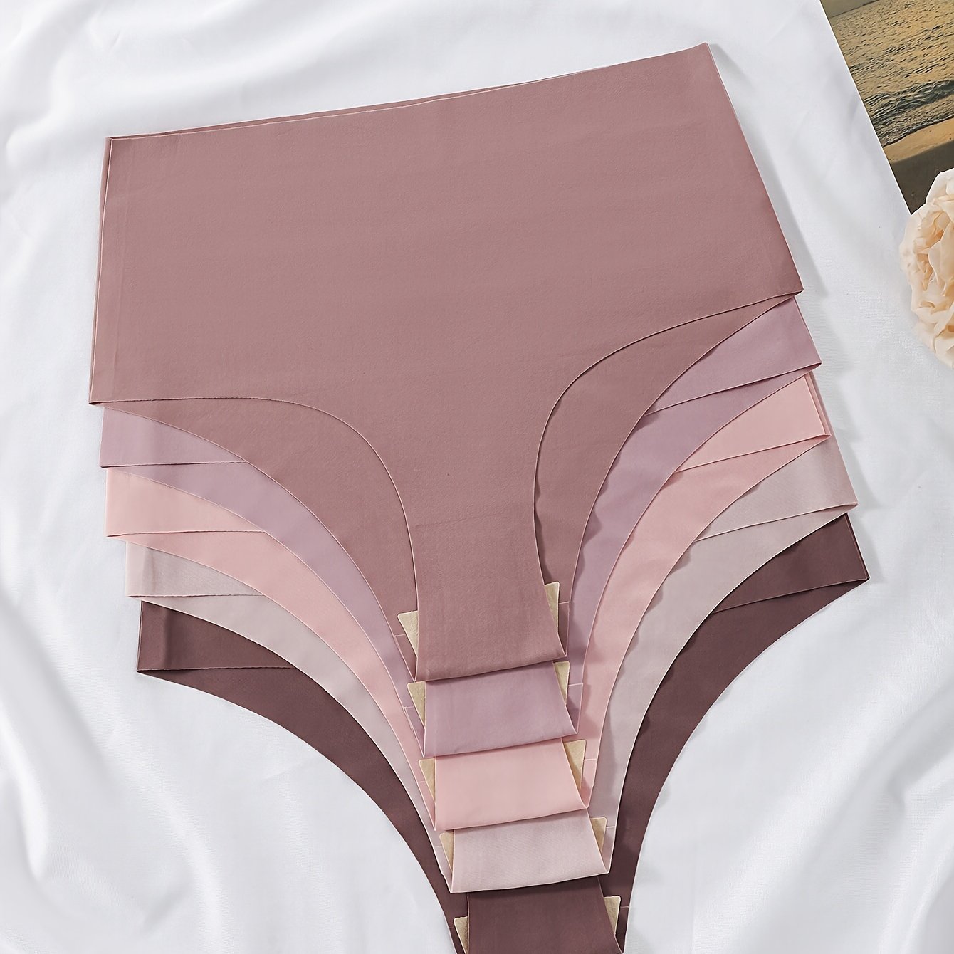 5pcs High Waist Seamless Mixed Color Panties Pack, Women's Underwear & Lingerie