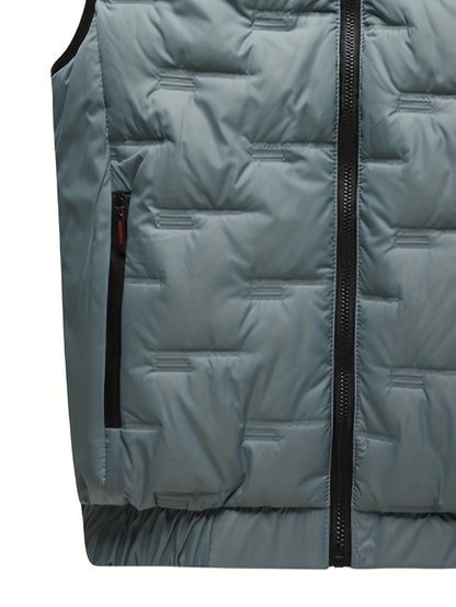 Men's Trendy Autumn Winter Hooded Thermal Vest Casual Sleeveless Jacket Coat Vest