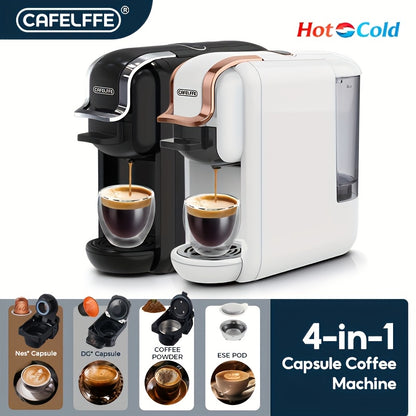 CAFELFFE Multifunctional Capsule Coffee Machine | Italian Espresso Machine | Hot and Cold Use | Quick Heating | Compatible with NES Capsules, DG Capsules, ESEpod | Automatic Coffee Maker for Home and Office | Great Gift for D