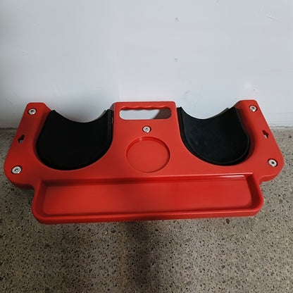 1pc Red & Black Rolling Kneeling Pad with Wheels & Built-In Tool Tray - Comfortable Cushioned Metal Platform for Carpenters, Machine Workers, Flooring & Auto Repairs