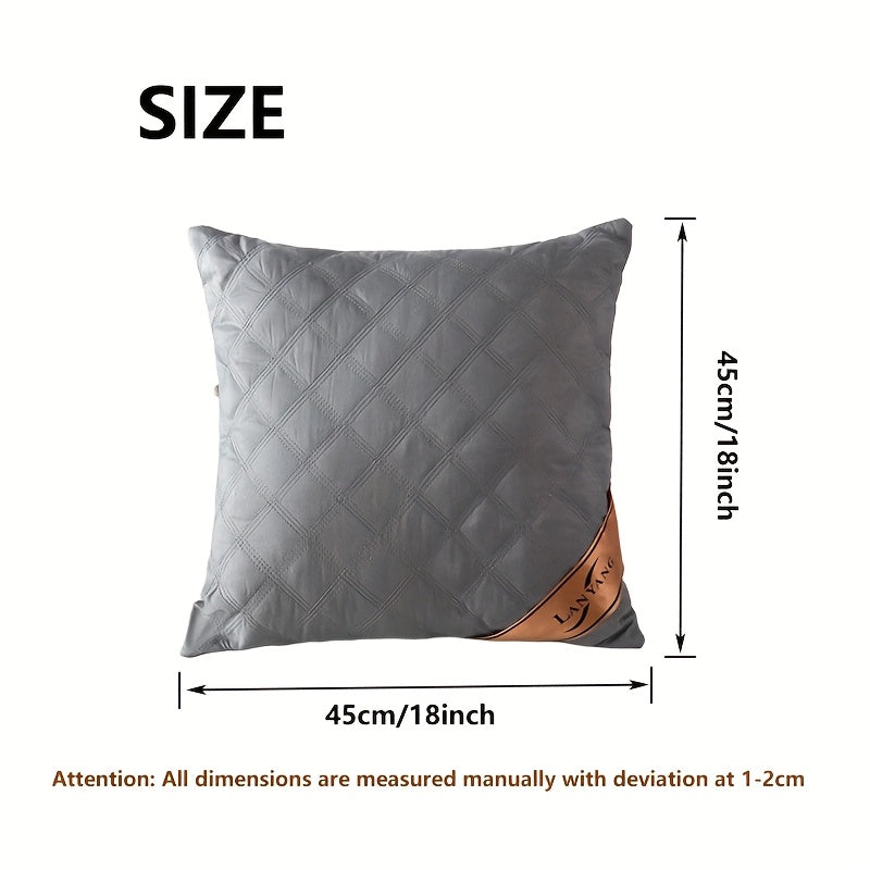 4pcs High-Quality Luxury Double-Sided Patterned Pillow Covers, Gray Polyester Sofa Cushion Covers with Zipper Closure, Machine Washable, Multi-Use for Home, Car, and Sofa Decor