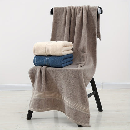 4-Piece Towel Set - Modern Striped Bath and Hand Towels, Super Soft Knit Fabric, Cotton 75% Polyester 25%, Space Theme, 385gsm - Ideal for Bathroom, Spa, Hotel, Outdoor Use