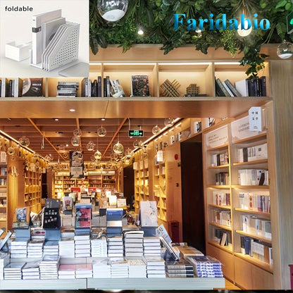 Retractable 4-Compartment Bookshelf File Storage Box: Desk Necessities & Data File Organizer for Office Furniture, School Learning & Decoration Storage Stationery