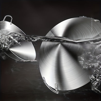 1pc Extra-Large Stainless Steel Wok with Double Handles, 38.0 cm, Nonstick Coating Free for Family Kitchens, Restaurants & Chefs – Perfect Gift Idea Christmas Halloween Thanksgiving