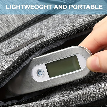 Portable Digital Luggage Scale with Backlit LCD Display, 49.9KG Capacity, Overweight Warning Function, Metal Hook, Lightweight & Compact Design for Travel