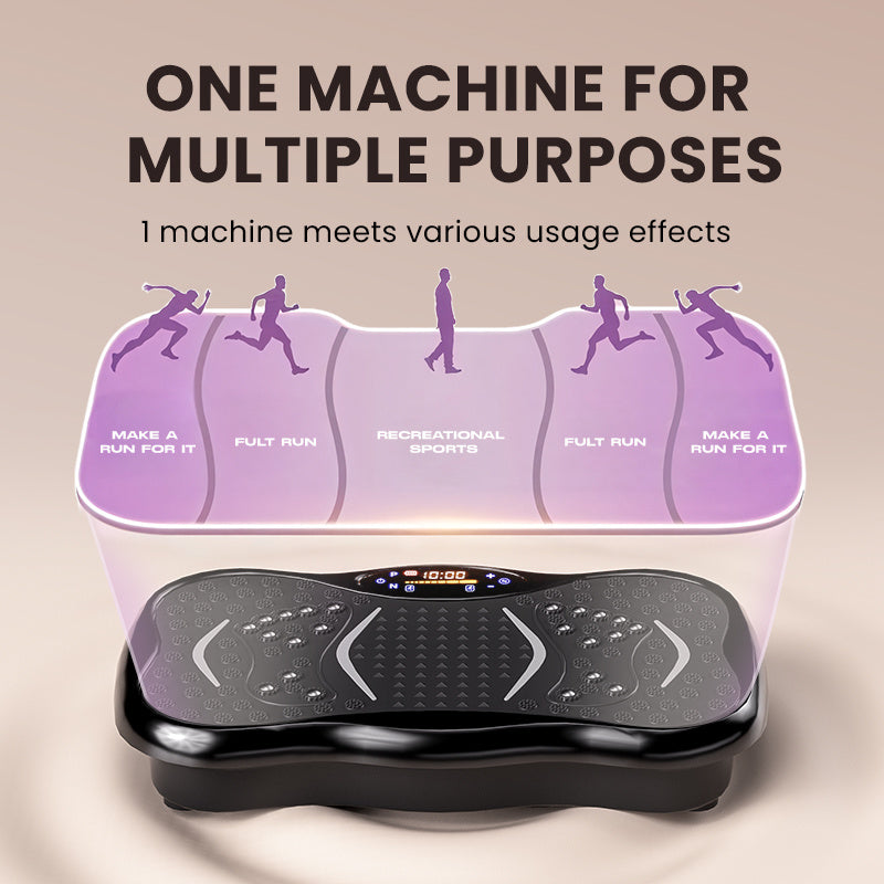 Vibration Plate Exercise Machine for Weight Loss - 10-Minute Full Body Workout with 3 Large Areas of Vibration, Portable Home Gym Fitness Equipment, No Battery Needed, Pink/Black, Weight Loss Exercise Machine, Sleek Exercise