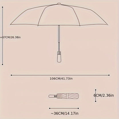 Guarda-chuva resistente com abertura/fecho automático, 12 varetas, pega em madeira maciça (bétula/faia) - Ampla cobertura, resistente ao vento e dobrável, ideal para homens, negócios e viagens - Cor sólida (bordô/preto/azul-marinho)