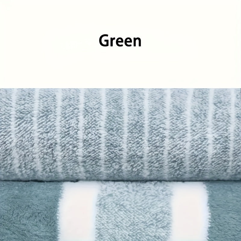 8pcs Striped Coral Velvet Towels Set, Household Hand Towels, Bath Towels, Soft Absorbent Quick-Drying Towels, Bathroom Accessories, Holiday Gifts (Bath Towel*2 + Hand Towel*2 + Washcloth*4)