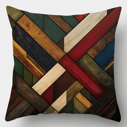 4-Pack Contemporary Geometric Throw Cushion Covers for Sofa, Machine Washable, Printed Zipper Closure, Versatile Room Decor, Woven Polyester Decorative Case Set for Living Room, Bedroom, Patio Furniture