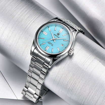 1pc BENYAR Men's Mechanical Wristwatch, 10Bar Waterproof Automatic Watch, Stainless Steel Sports Diving Watch For Men, Ideal choice for Gifts