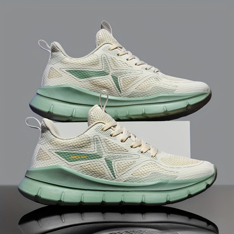 Men's Fashionable Casual All-Match Sports Shoes, Comfortable Trendy Running Sneakers with Cross Training Features, Outdoor Trail Running Shoes, Lace-Up Low-Top Design, Fabric Upper and Lining, MD Sole