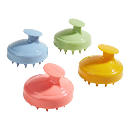 Escova de massagem capilar em silicone macio para utilização em cabelos secos e molhados - Escova para champô - Limpeza suave do cabelo e couro cabeludo