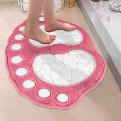 1pc Dog Footprint Bathmat, Memory Foam Soft Cozy Bathroom Floor Rug, Non Slip Washable Carpet, Durable Super Absorbent Doormat, Home Decor, Bathroom Decor