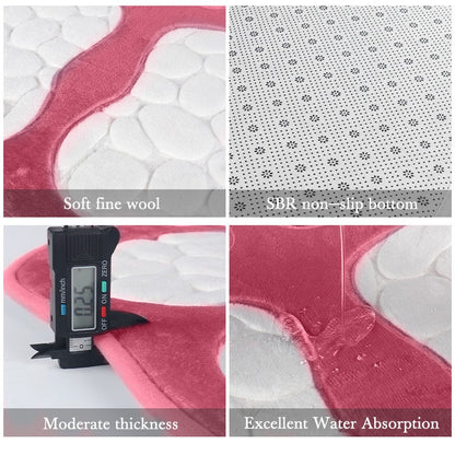 1pc Dog Footprint Bathmat, Memory Foam Soft Cozy Bathroom Floor Rug, Non Slip Washable Carpet, Durable Super Absorbent Doormat, Home Decor, Bathroom Decor